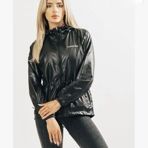 Alphalete Womens Infinity Explorer Full Zip Hooded Windbreaker Black